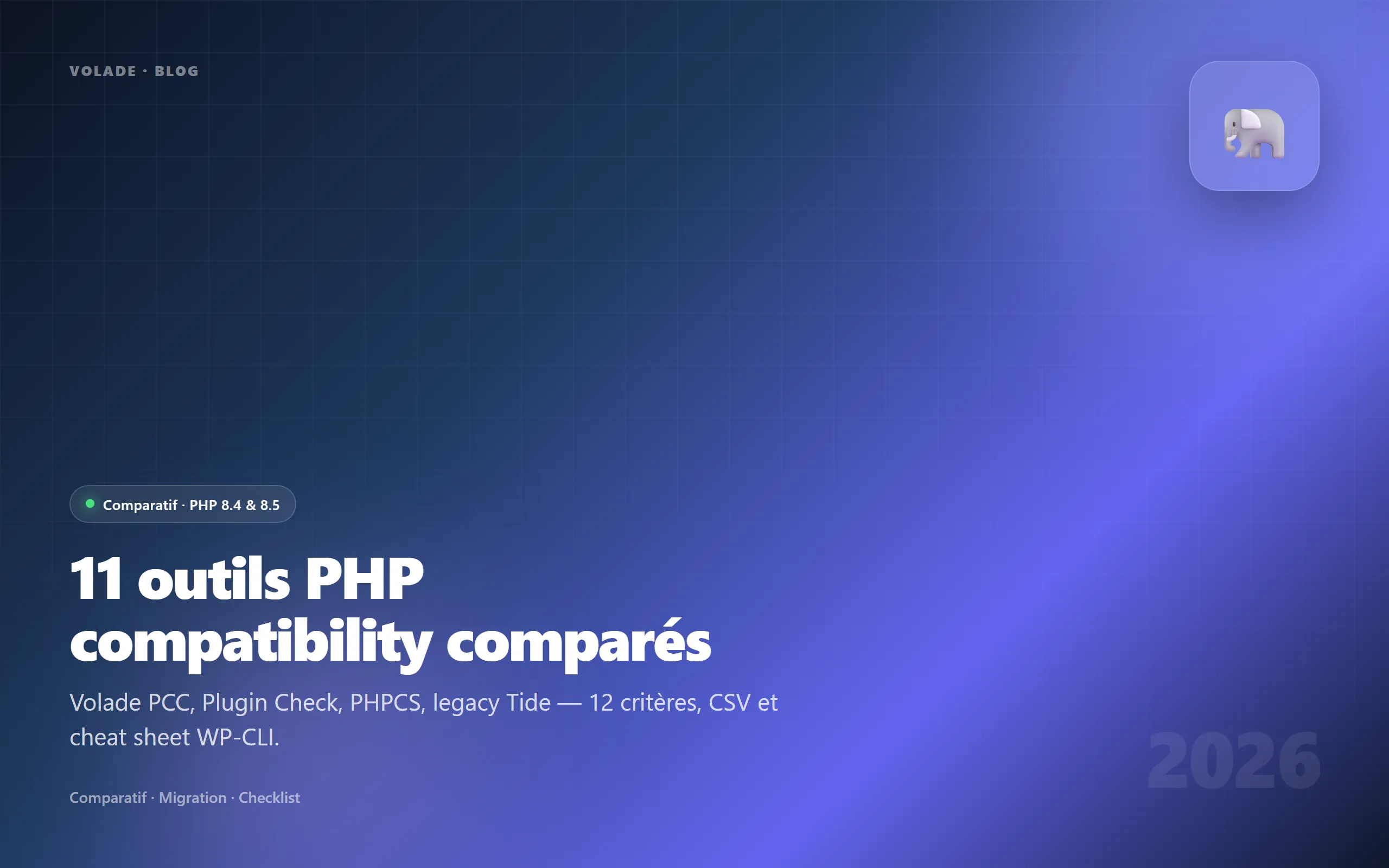 Comparatif 11 outils PHP compatibility WordPress 8.4 8.5 — 2026
